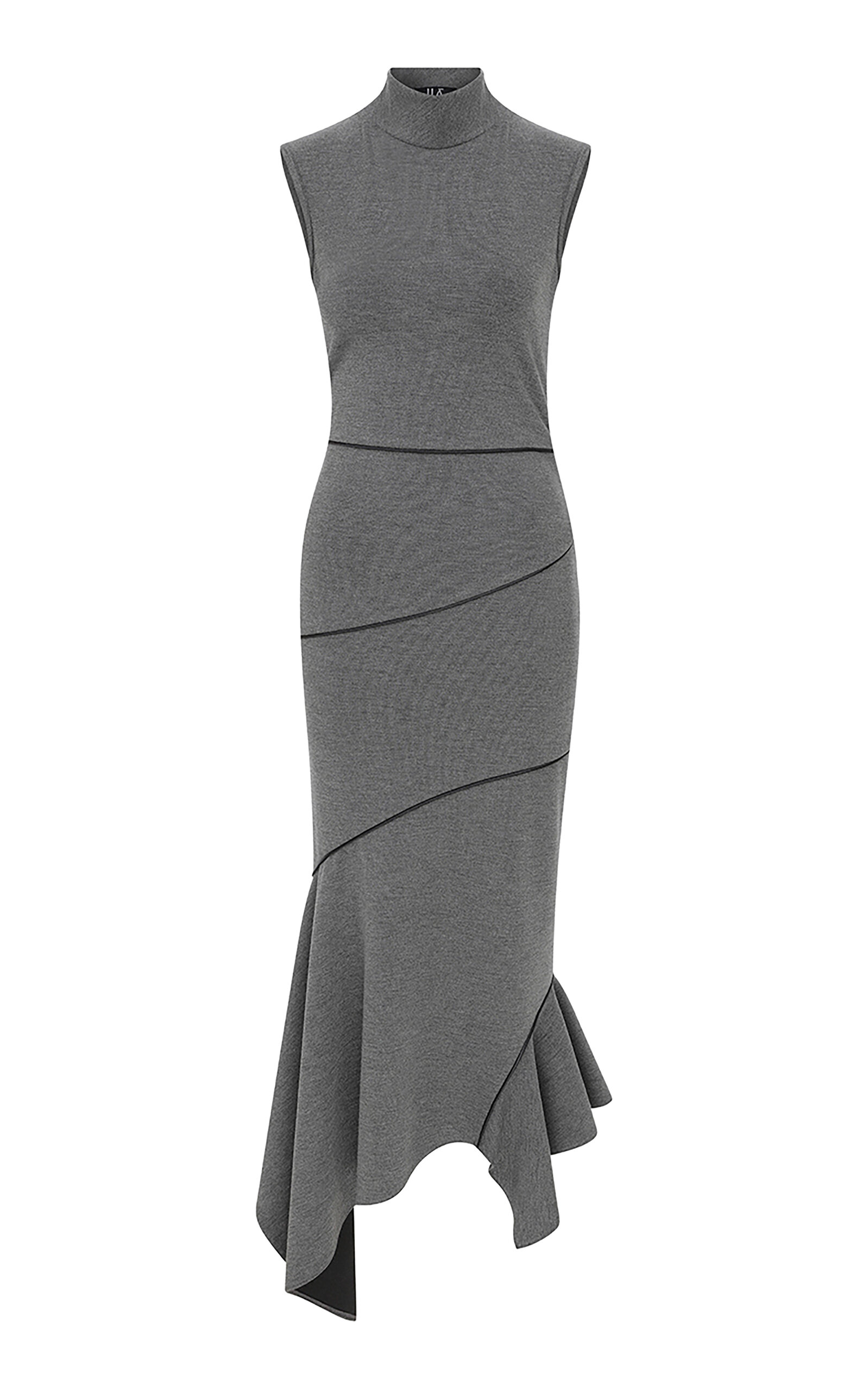 . Marlene Asymmetric Knit Midi Dress