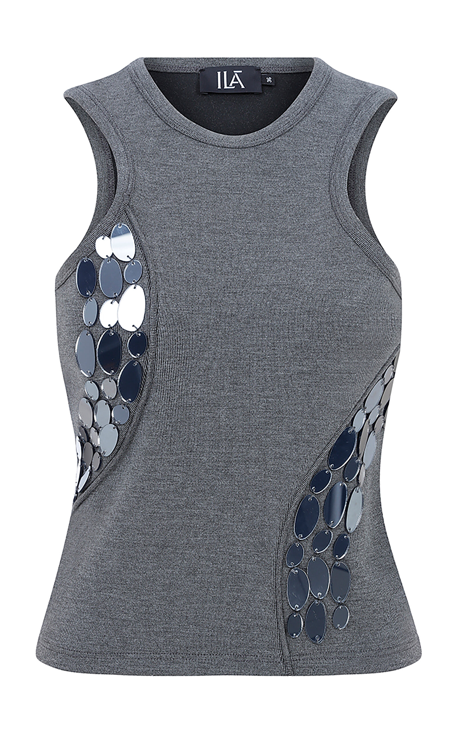 Ila Darcy Mirror-detailed Tank Top In Dark Grey