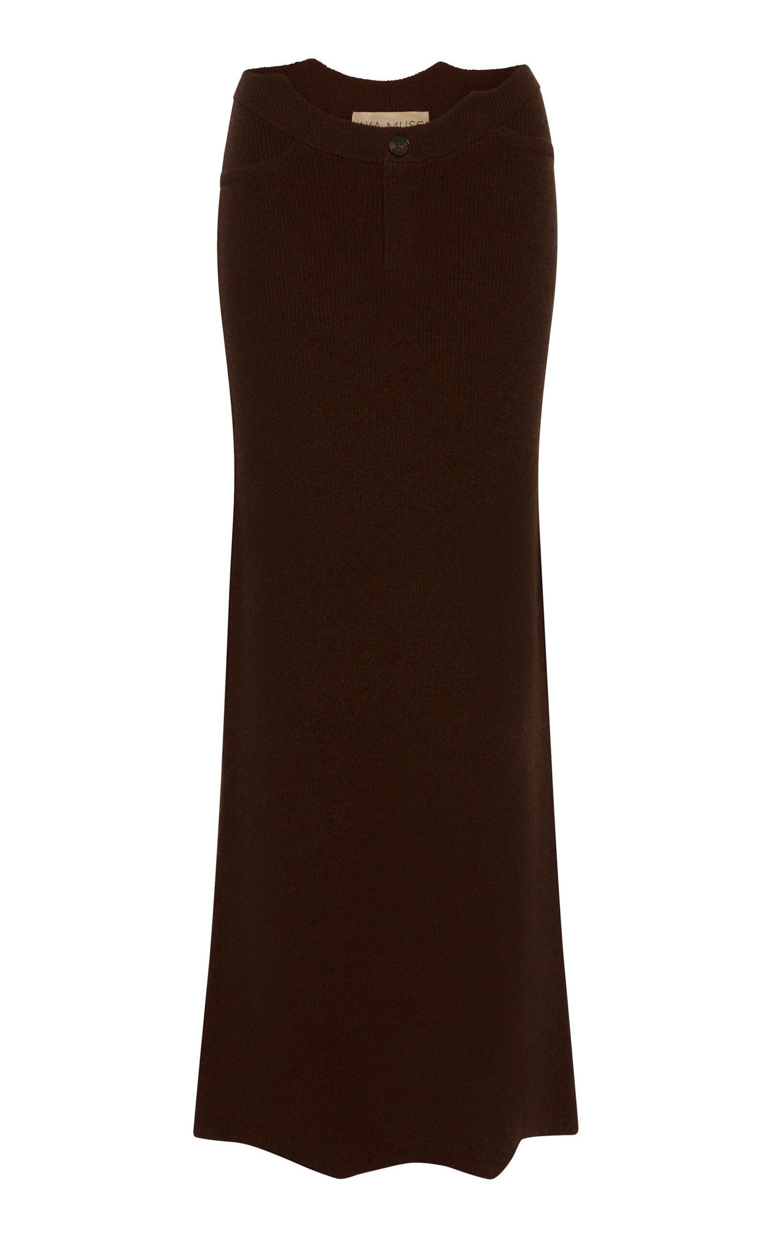 Aya Muse Vola Cashmere Maxi Skirt In Brown