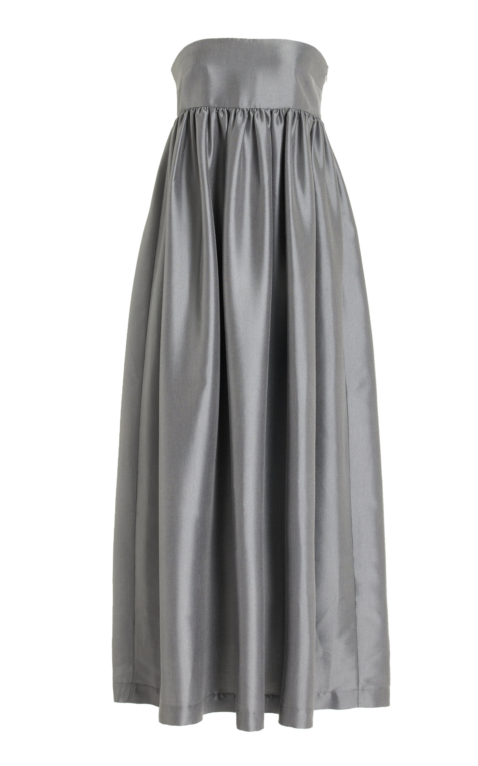 Shop The Garment Lily Strapless Satin Gown In Grey